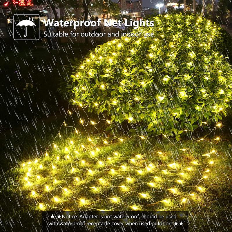 Product Introduction of [Local shipment] Waterproof Curtain Light LED Mesh Light 192LED Outdoor Garden Christmas Tree Festive Dekorasyon Fairy Light String Wedding Party Dekorasyon LED Light 220V Plug 10