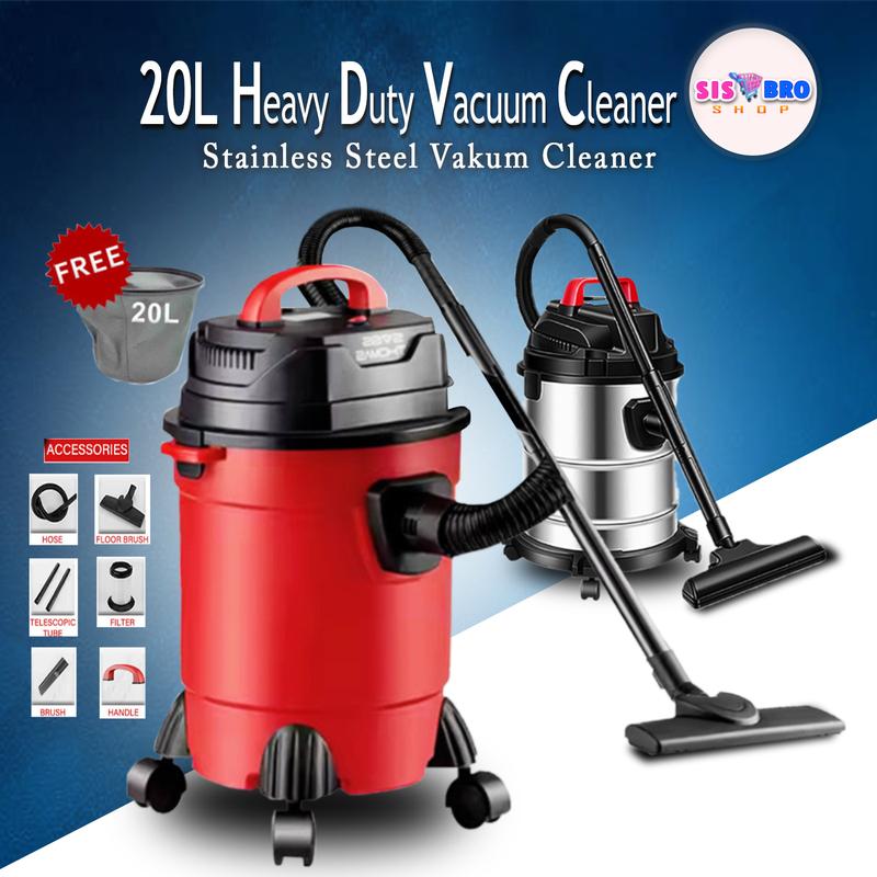 Sis n Bro Shop Vacuum Cleaner 20L Heavy Duty 3in1 Stainless Steel ...