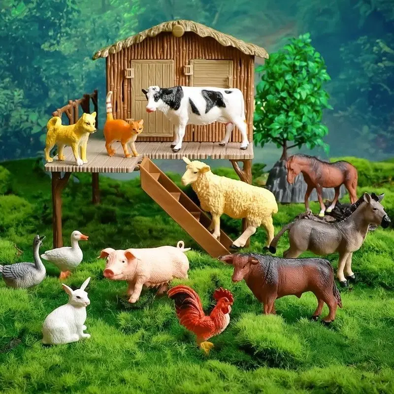 Bộ Đồ Chơi Mô Hình Động Vật Mô Phỏng, Dành Cho Trẻ Em, Bộ Ghép Hình Nhận Thức Cho Bé Trai, Chủ Đề Trang Trại Và Safari, Thích Hợp Cho Bé 1-2 Tuổi 7