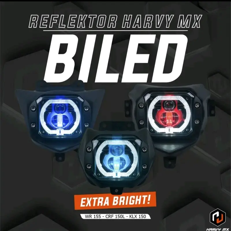 Harvy MX Reflektor Twin LED PNP CRF 150 KLX BF DT WR 155 Lampu depan Extra Bright 2