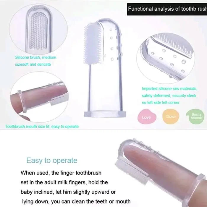 Sikat Gigi Bayi Silikon - Baby Finger Tooth Brush Teeth Silicone - Pembersih Lidah Gigi Pada anak Bayi 3