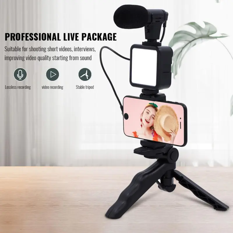 Photography Kit Selfie LED Ring Light Tripod Stand with mic