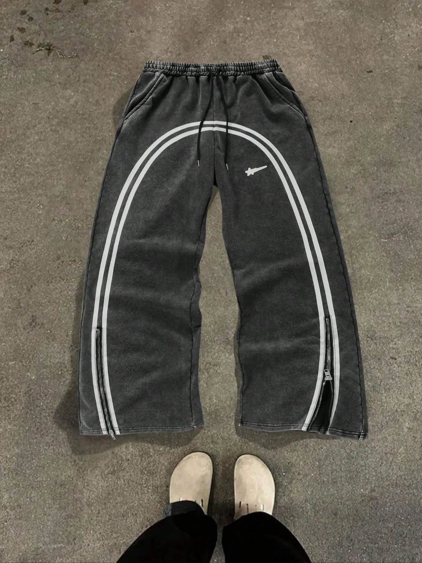 Men's Retro Style Sweatpants, Casual Comfy Loose Fit Pants for Daily Wear, Workout Clothes, Fashion Men's Bottoms for All Seasons, Cotton