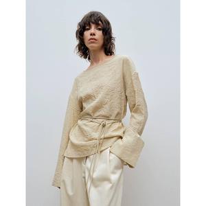 Chic Long Sleeve Tie Waist T-Shirt for Effortless Style