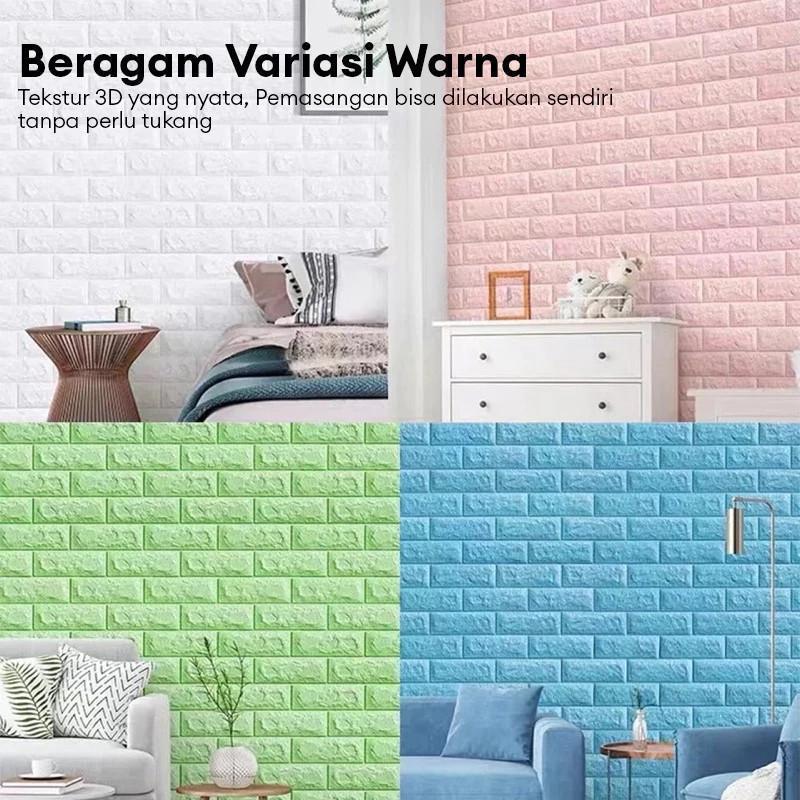 Warm-Selection Wallpaper Dinding Stiker Dinding Ukuran 30x35cm 3D Foam Bata Classic Walpaper Stiker