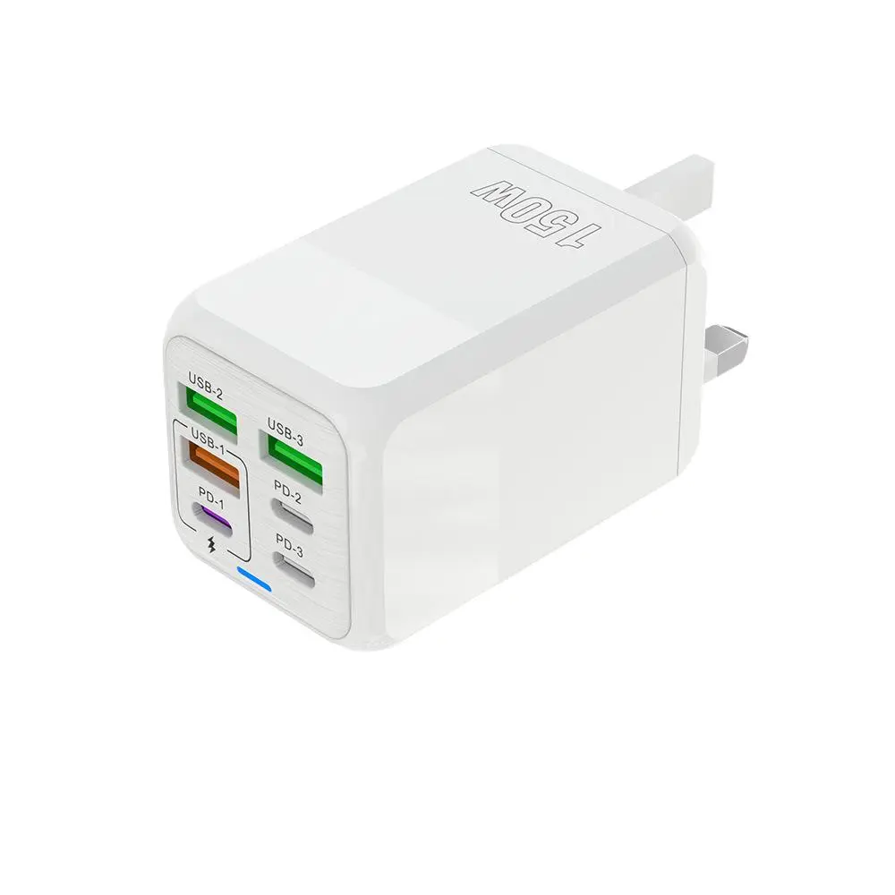 150W multi-port charger 3usb + 3PD Mobile Phone 6-in-1 multi-port charging plug 5 v1.1a fast charging head Smartphone Cellphone Electronic