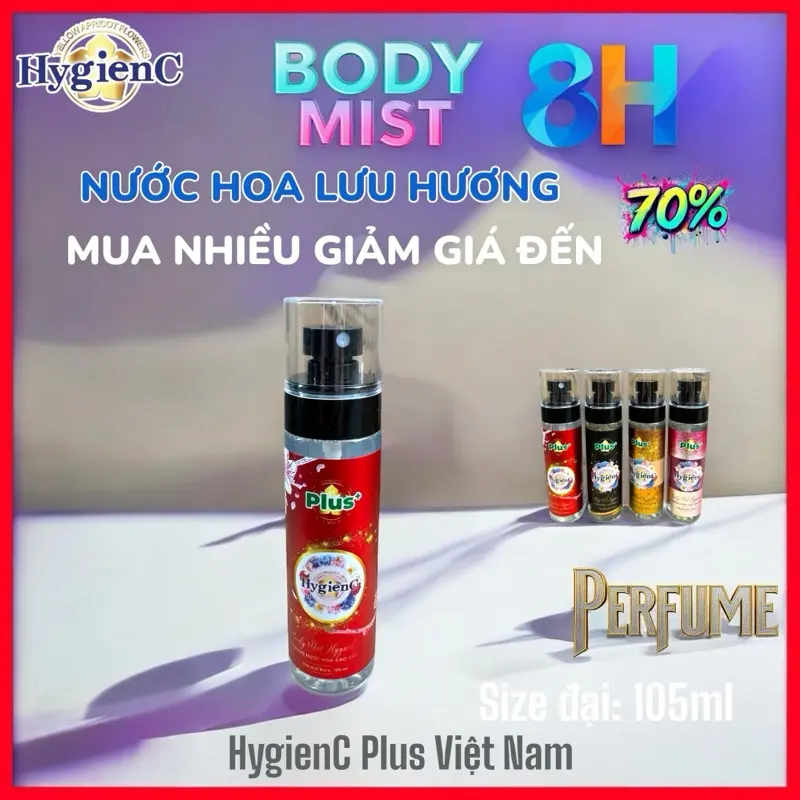 [Dùng thử] Chai 105ml Nước Hoa Body Mist màu ngẫu nhiêm  Hygienc Plus Việt Nam thơm sang, hiện đại - Làm sạch old spice