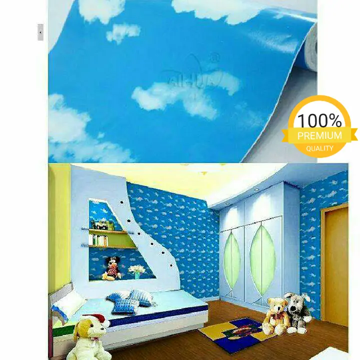 Wallpaper Sticker Dinding Awan Langit Biru Cerah 10 m