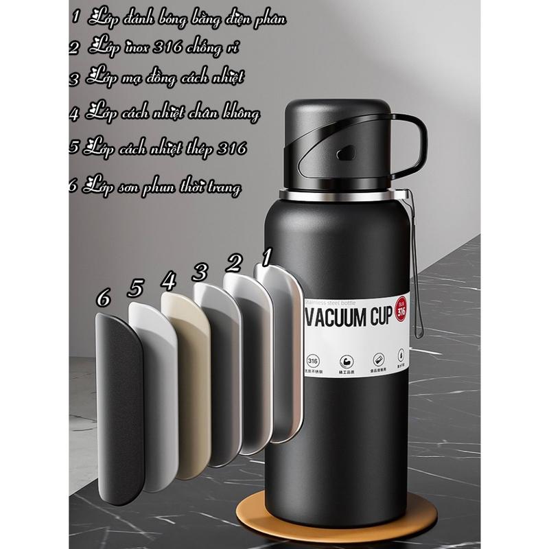 Bình Giữ Nhiệt Bình TAMIDI Đựng Nước lỏi Inox 304, dung tích 1000-1500ml - Gia Dụng_HCM Store  BTC01 6