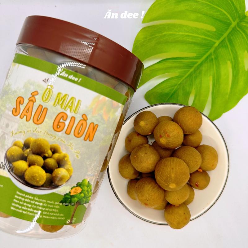 Ô Mai Sấu Giòn ( 95% Bao Tử ) - Giòn, Chua, Ngọt, Cay - Hũ 500gr ( kèm muối sấy chấm ) - Ăn dee Đồ ăn vặt snack food