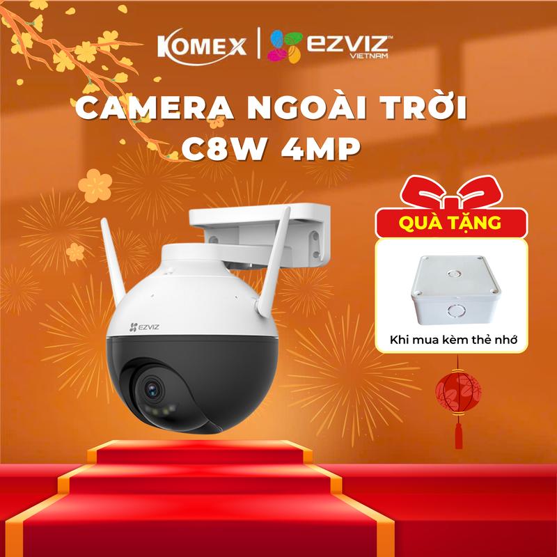 Camera wifi ngoài trời EZVIZ C8W Độ phân giải 2K mới, đàm thoại 2 chiều, khả năng quay quét 360 độ - Ezviz Komex Store