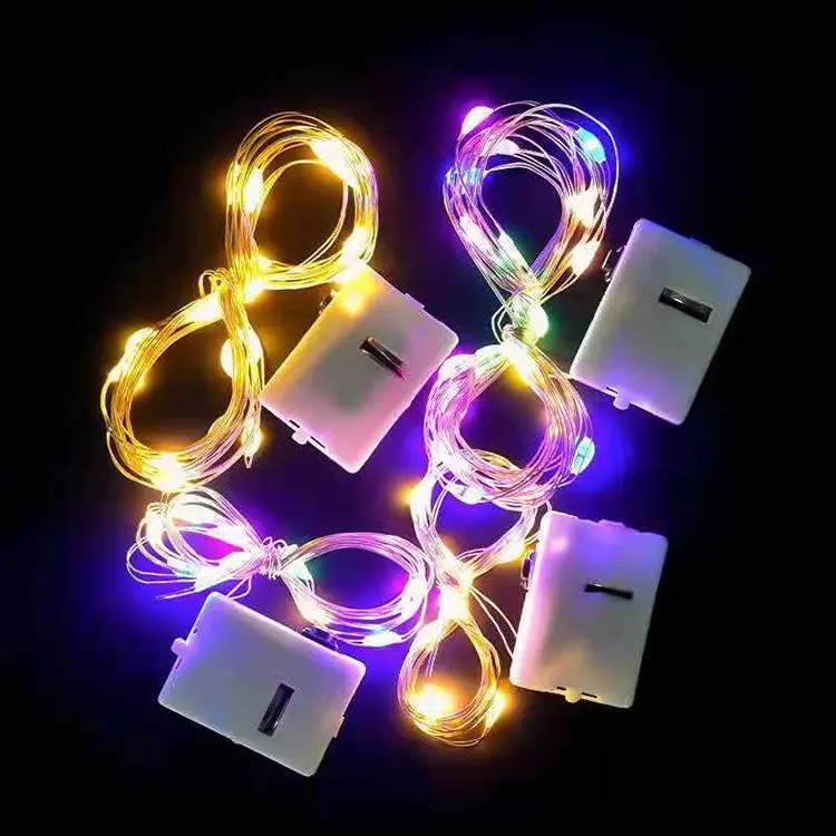 Lampu kawat tumbler LED fairy light lampu hias dekorasi outdoor dan indoor Baterai Kotak