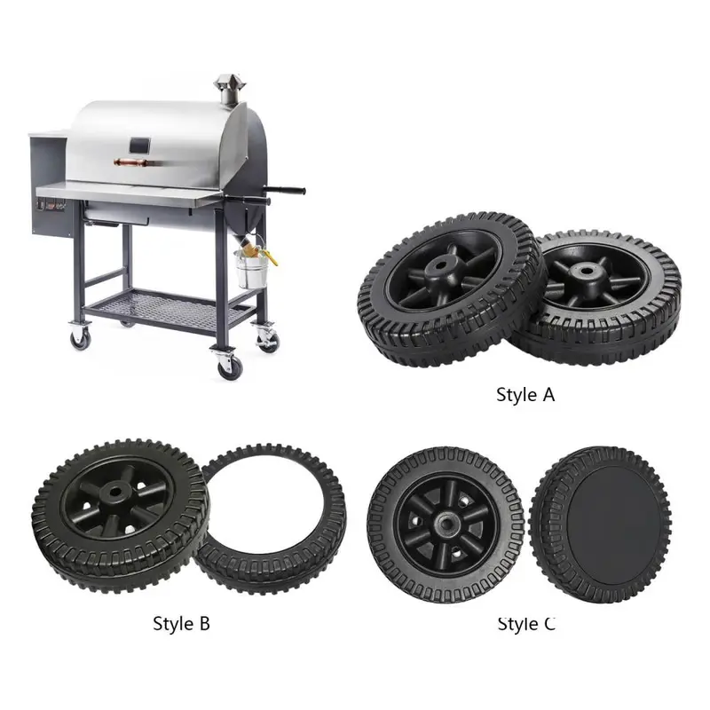 2 Universal Grill Wheels, Lightweight, Easy to Install, Replacement Handcart Tires 6 Inch for Garden, Most, 4