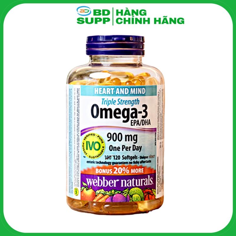 Viên Uống Dầu Cá Webber Naturals Omega 3 Triple Strength 900mg, 120 viên