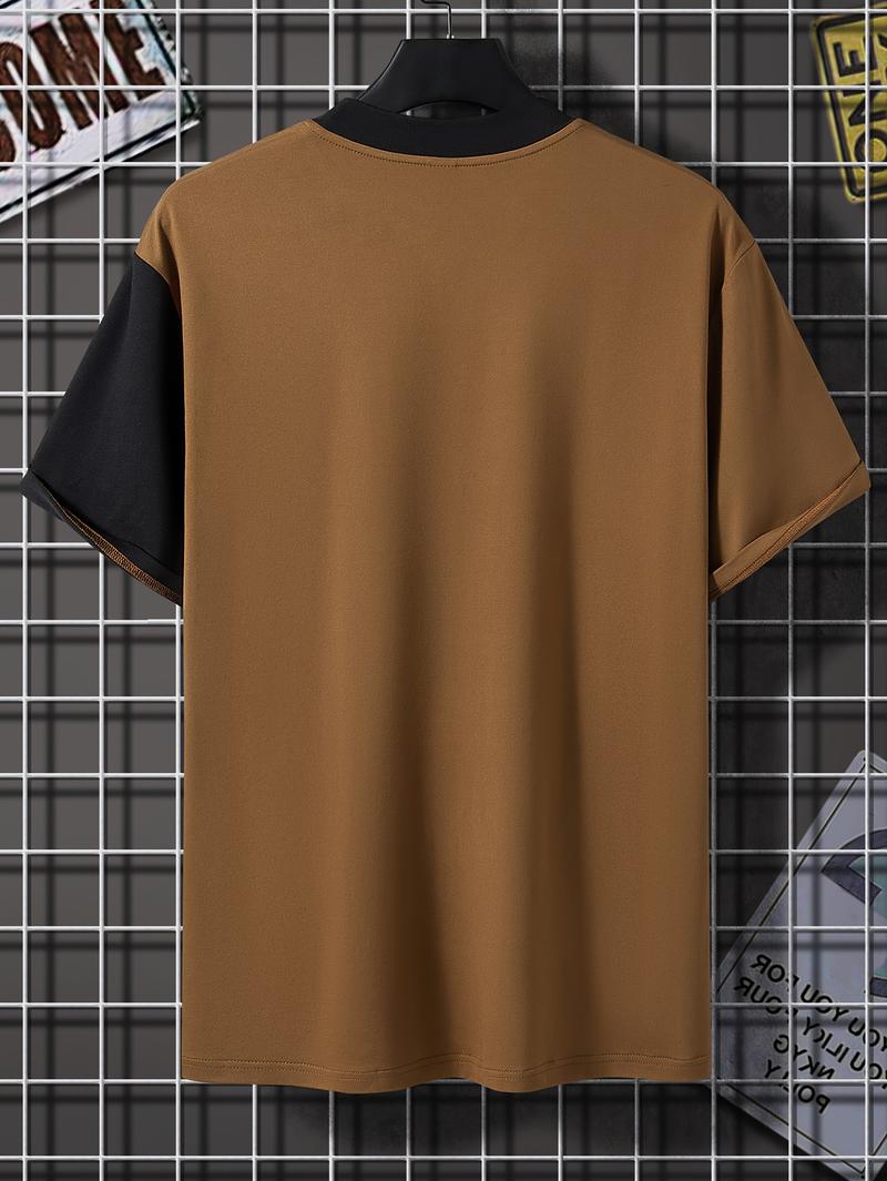 Product Introduction of OK Graphic Colorblock Men's T-shirt 3D Printed Casual Pullover For Men Summer Crew Neck Sweatshirt Tops Loose Daily Short Sleeve Tees 6