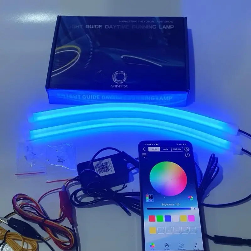 Lampu LED DRL Alis Flexibel WRGB APP 30 60 cm Welcome + RGB Matrix Mobil Motor Vinyx 30cm 60cm Selang Sein 5