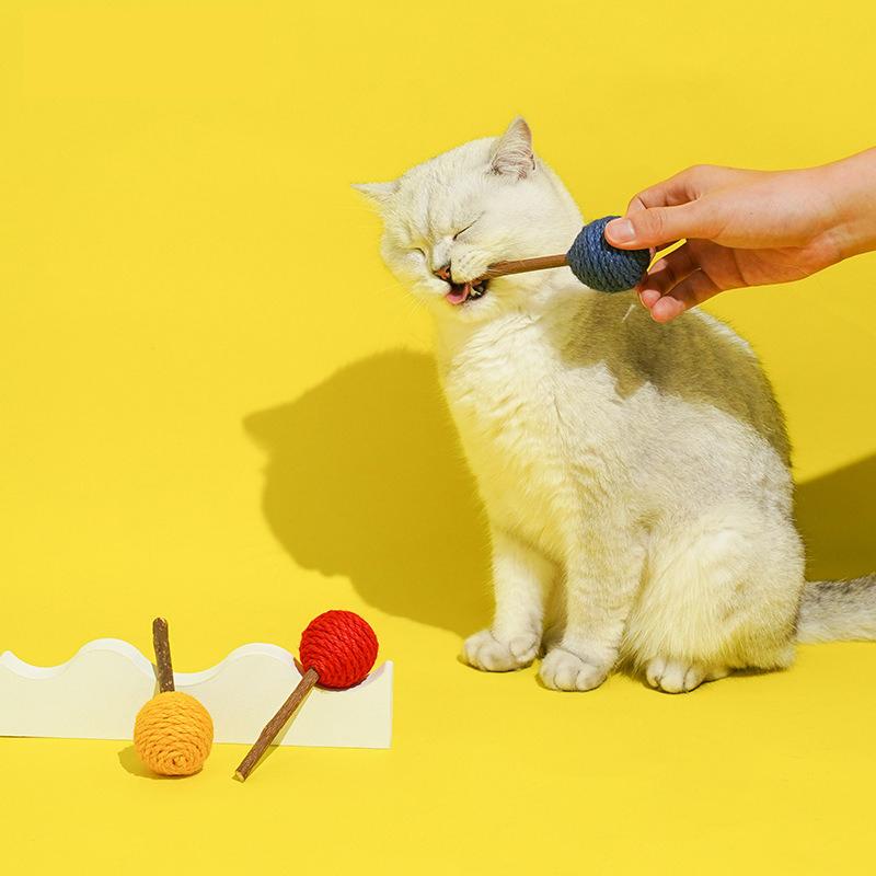 Cat Lollipop Wooden Polygonum Multiflorum Toy Molar Rod Teeth Cleaning ...