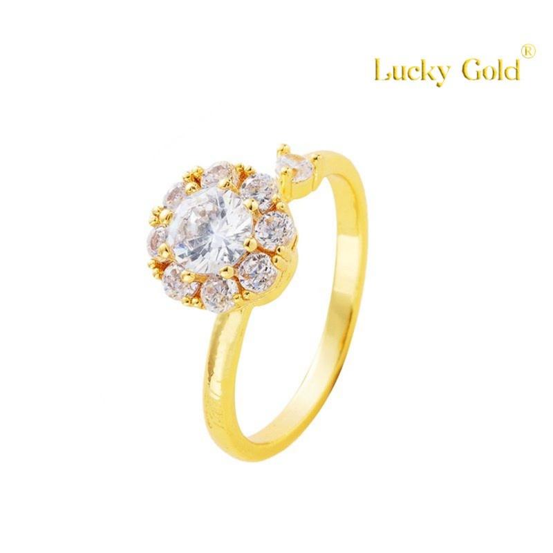 Product Introduction of [Lucky K Gold] 18K Gold Zircon Super Flash Ring Necklace Set No Color Fading Women's Jewelry 82