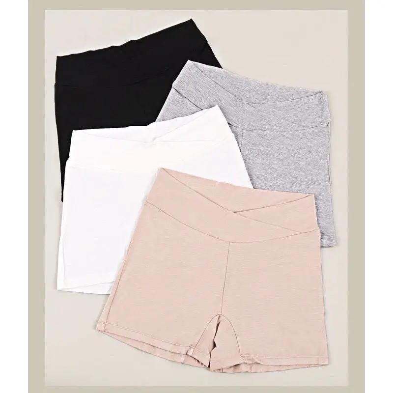 Quần Đùi Mặc Váy Bầu Cạp Chéo Cotton co giãn
