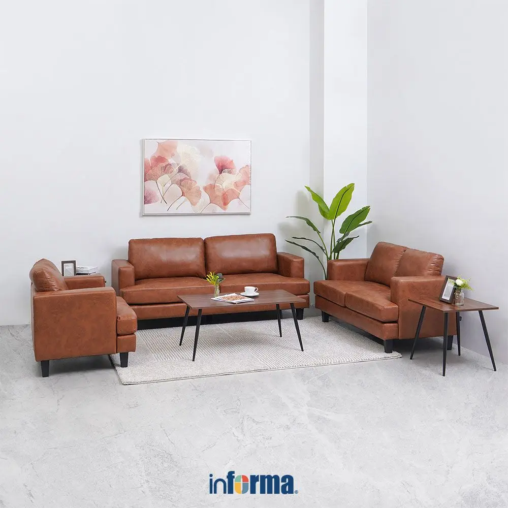 INFORMA LEON SET SOFA FABRIC - COKELAT - Shop | Tokopedia