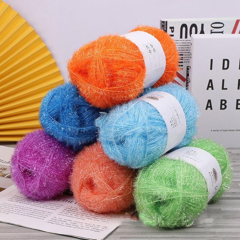 Product Introduction of Multi-purpose Furry Chunky Crochet Knitting Wool Yarn Tinsel Sparkle 100g 12