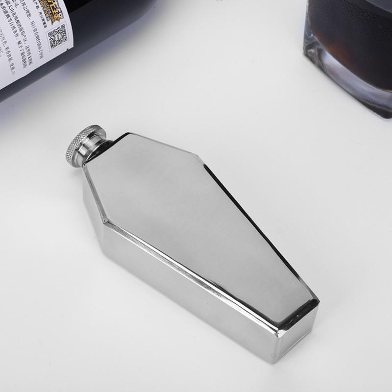 Product Introduction of Personalized 3.5oz Coffin Shape Hip Flask Non -broken Stainless Steel Flagon Durable Wine Pot Camping 9