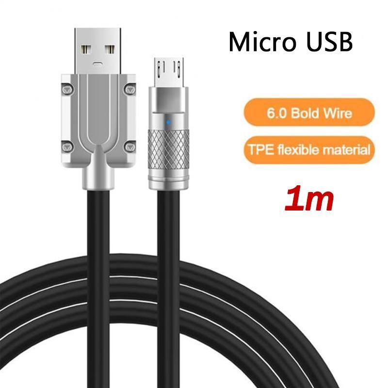 Product Introduction of Kabel Pengecasan Super Pantas Mikro Universal Aloi Zink Logam Cecair Silikon Android Mikro Jenis C Kabel Data Pengecas Telefon USB 3