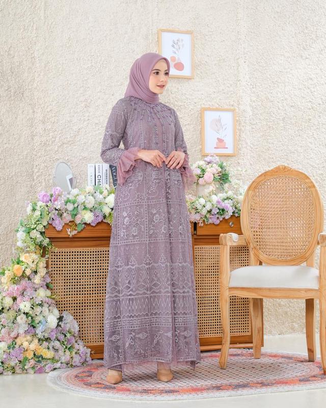Gamis Kinarya Gamis Semi Outer Gamis Tulle Etnic Premium Gamis Terbaru Gamis Kekinian Gamis Modern Gamis Pesta Dress Pesta Gamis Kondangan Gamis Kebaya Wanita Muslim Payet 8