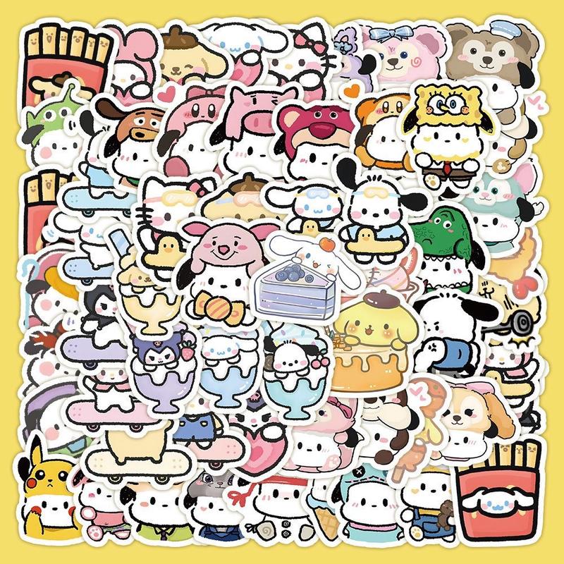Product Introduction of Set 100 Sticker Sanrio Vẽ Tay Cute, Nhãn Dán Trang Trí Góc Học Tập, Vali Mũ Bảo Hiểm, Laptop, Phụ Kiện Dễ Thương 11