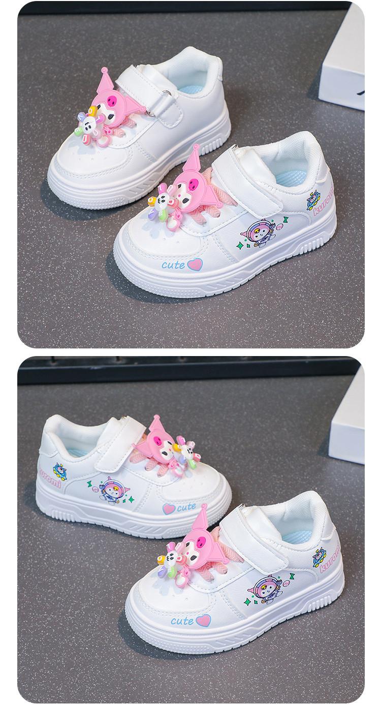 Product Introduction of 2025 Children Casual Shoes for Girls Spring New Fashion Korean Style Soft Bottom Anti-slippery Versatile Trendy Kuromi Baby Walking Sneakers 7
