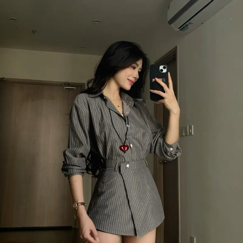 Set áo sơ mi kèm chân quây 2 chi tiết The Mila Look