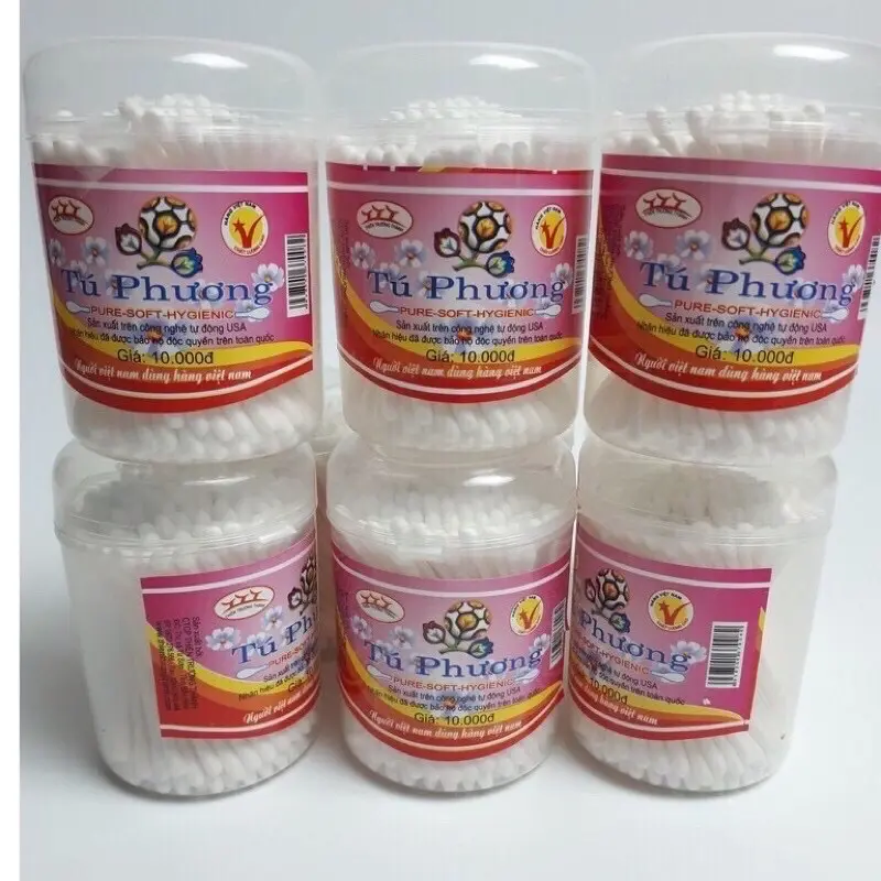Tăm Bông 1 HỘP Ngoáy Tai Tú Phương Cho Bé - Chất Liệu Mềm Mại, Khả Năng Thấm Nước Cao