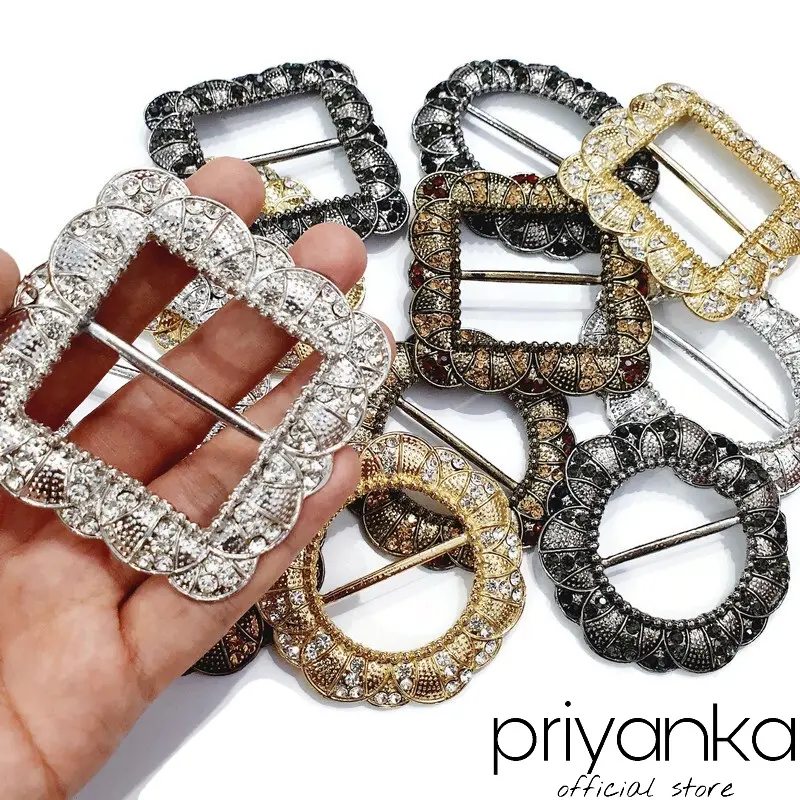 Gesper Ring Rok Lilit Premium Baja/Gesper Plat/Gesper Kain Mutiara Elegan Belt 1