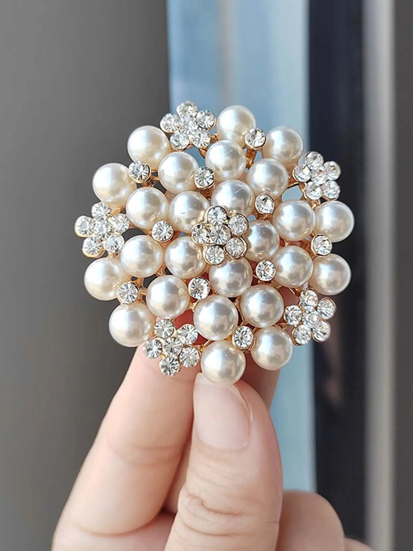 Faux Pearl & Rhinestone Decor Brooch, Elegant Clothes Brooch for Women & Girls, Fashion Brooch for Party, Daily Clothing Decor, Pin, Jewelry Accessories, Trendy All-match & Exquisite Brooch for Birthday Gift