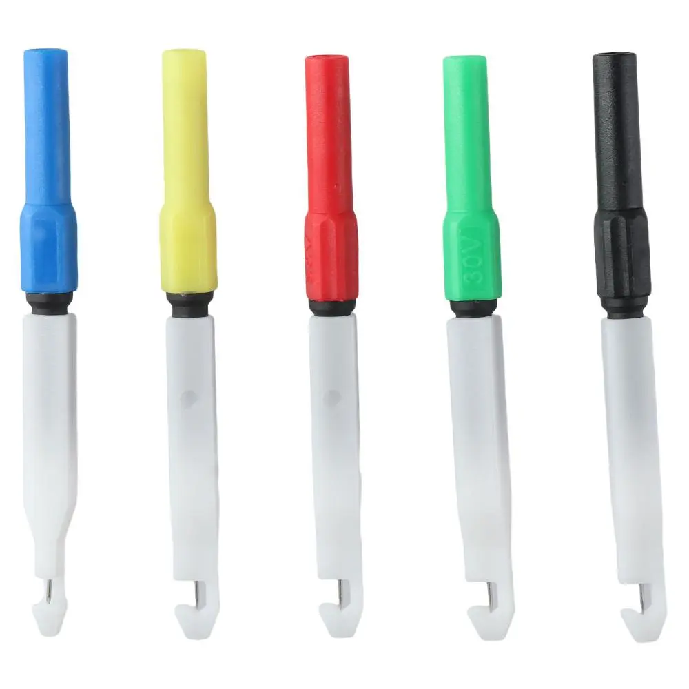 10pcs Electrical Test Probe Piercing Clip Test Probe Banana Plug Test Probe Pins Repair Tools Needle Insulation Wire Piercing Probes Automotive Diagnostic Test Accessories