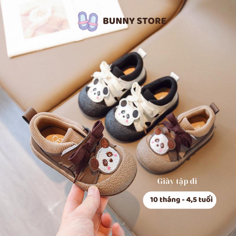 [SALE LẺ SIZE-KHÔNG ĐỔI TRẢ] Giày tập đi cho bé trai bé gái hình gấu trúc Bunny Store, giày thể thao cho em bé từ 10 tháng đến 4,5 tuổi đế mềm GTD34