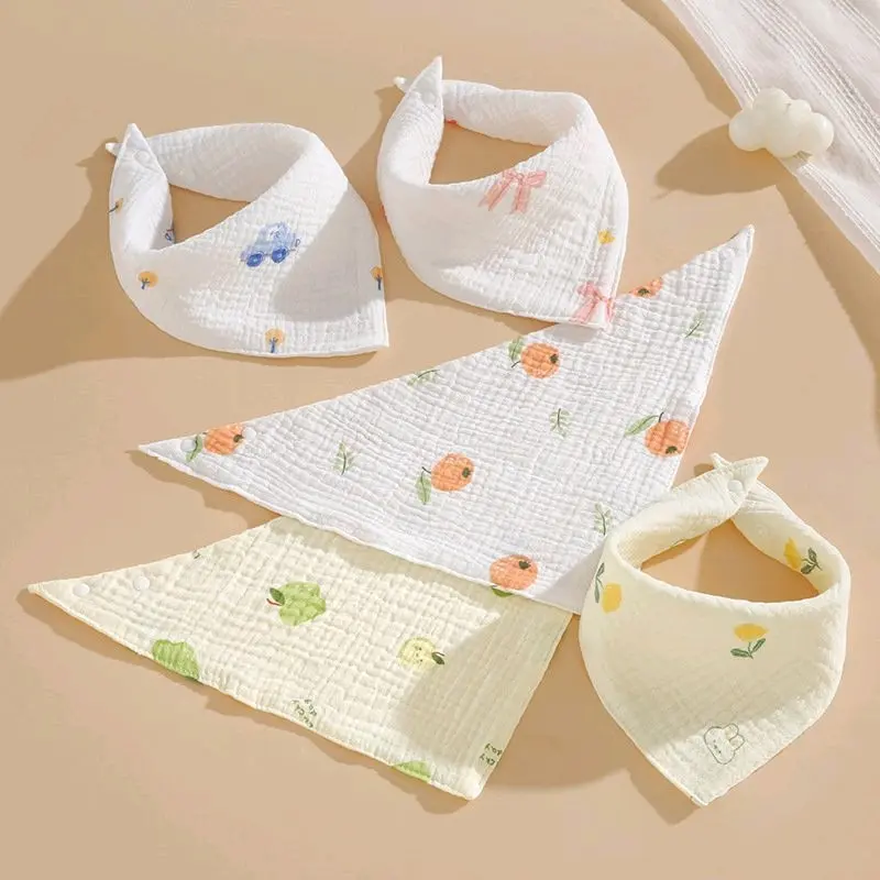 Combo 5 Yếm xô tam giác xô muslin 4 lớp cao cấp cho bé trai bé gái cao cấp