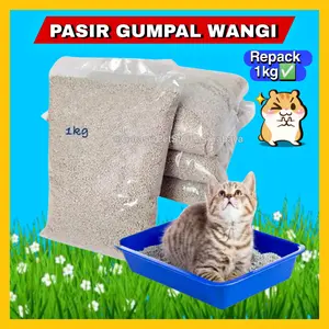 Pasir Gumpal Wangi 1Kg Pasir Kucing Gumpal Wangi Cat Litter Box Kucing Tempat Pup Hewan Baskom Pasir