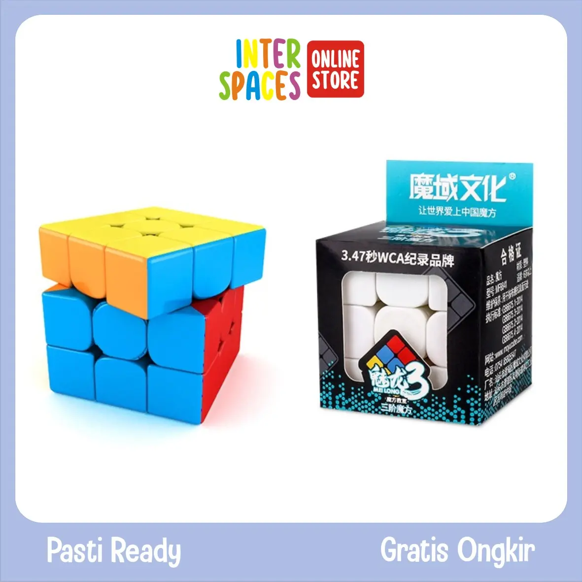Rubik 3x3 Speedcube MoYu Meilong Stickerless Mainan Edukasi Anak Game Pendidikan Beraneka warna Cube Games