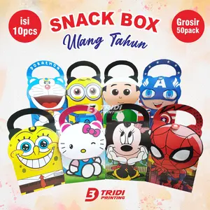 (isi 10pcs) Snack Box Ulangtahun karakter lucu / tas Ultah Aqiqah Tedhak siten Ulang tahun Anak-anak hampers ulta