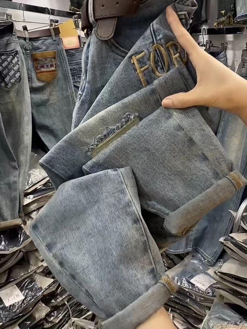 Product Introduction of nâu quần  bò  trắng  jean  nữ quần  jean  nữ  ngắn  lưng  thun quần  jean  ống  rộng  xếp  ly cargo  jeans quan  jean  nu quần  bò  giấy quần  bò  ánh  tím nessaabarrett  jeans quần  rin  rách  đùi  nữ high  rise  jeans  outfits 7