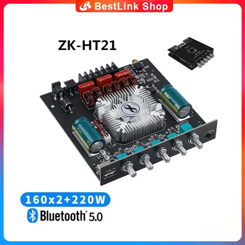 ZK-HT21 Bluetooth Digital Power Amplifier Board TDA7498E High And Bass Super Heavy Subwoofer 160W * 2 220W - 1503