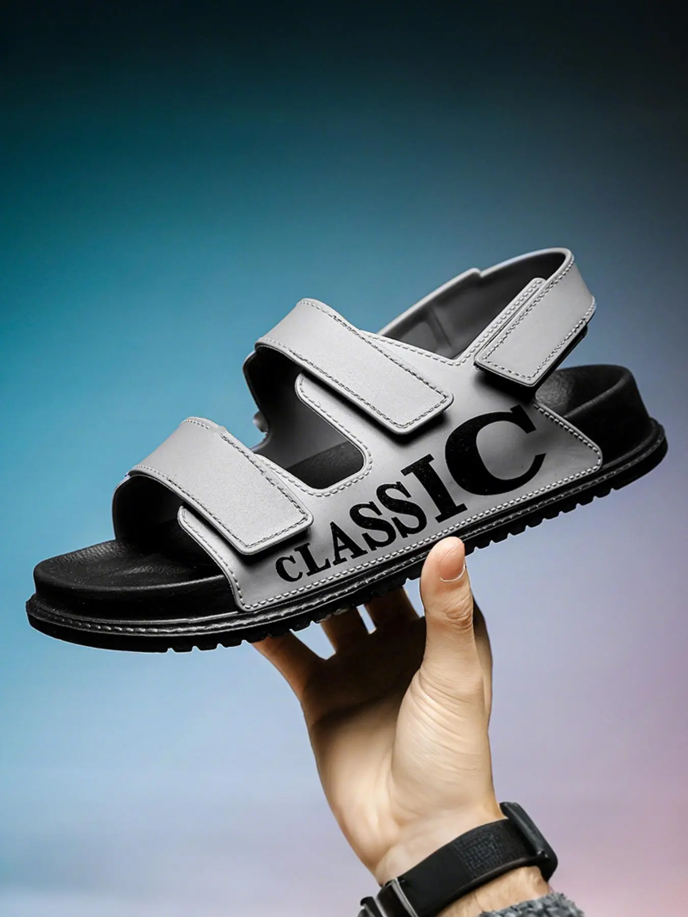 Men's Casual Plain Color Slides, New Style Non-slip Soft Sole Sandals, Fashionable Beach Shoes for Summer, Boy