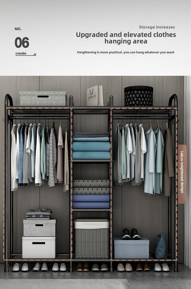 Product Introduction of Wardrobe Home Bedroom Clothes Rack Open Simple Wardrobe Rental Room Modern Simple Large Capacity 11