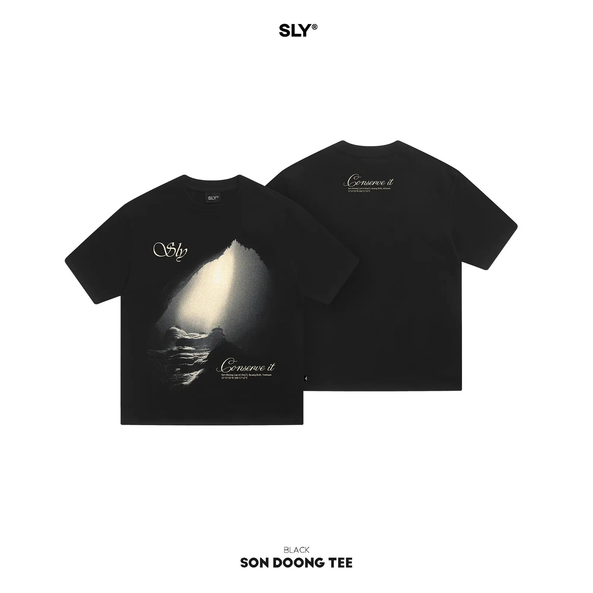 Áo thun cổ tròn SLY Son Doong màu Đen