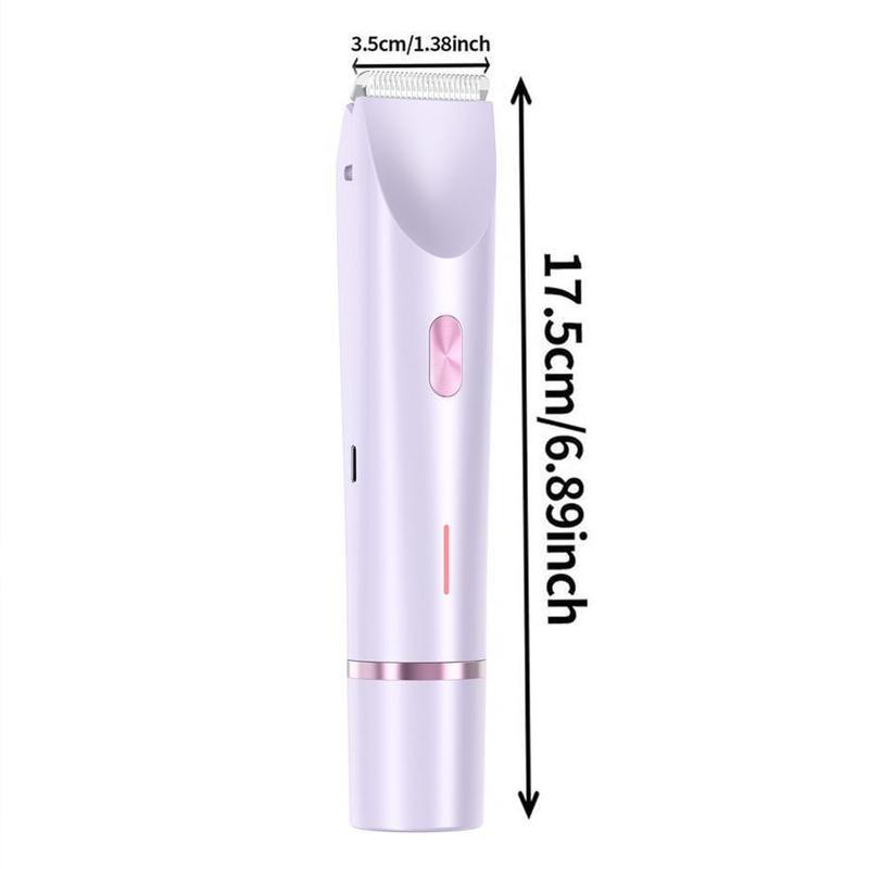 Product Introduction of 2-In-1 Electric Hair Trimmer Kit, 1 Count IPX7 Waterproof Hair Trimmer, Wet & Dry Use, USB Rechargeable Gentle Hair Removal Tool for Women 1