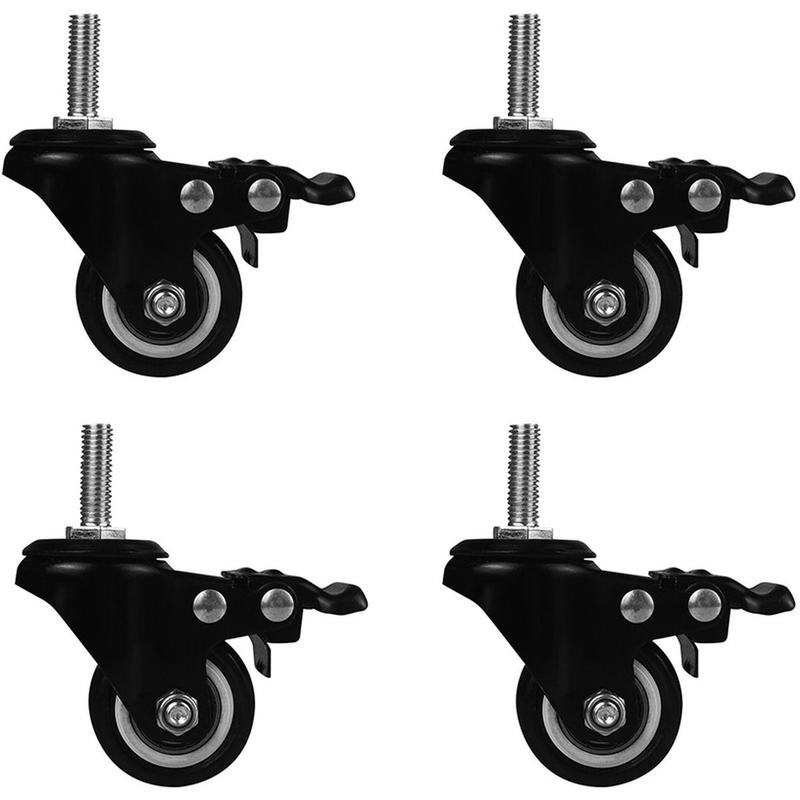 Bánh xe đẩy hàng PVC mini ty ren M8, Đường kích bánh 40mm, Tải trọng 150kg