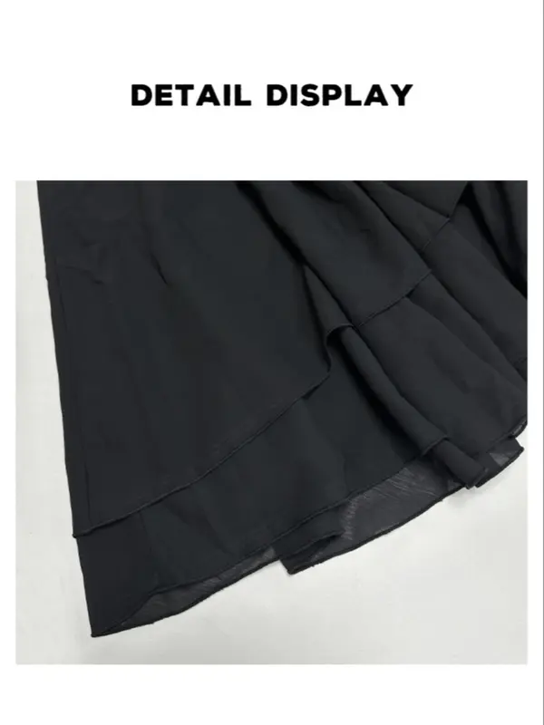 Women's Plain Tiered Layer Hem Belted Wrap Chiffon Dress, Elegant Bishop Sleeve V Neck A Line Short Dress for Party Holiday Wedding Guest, Ladies Spring & Fall Clothes 6