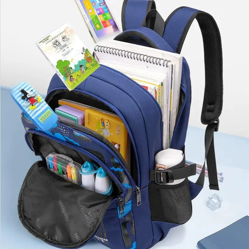 Tas Sekolah Anak-anak untuk Laki-laki Tahan Air Motif Astronot Kapasitas Besar Ransel Ortopedi Sekolah Dasar 5