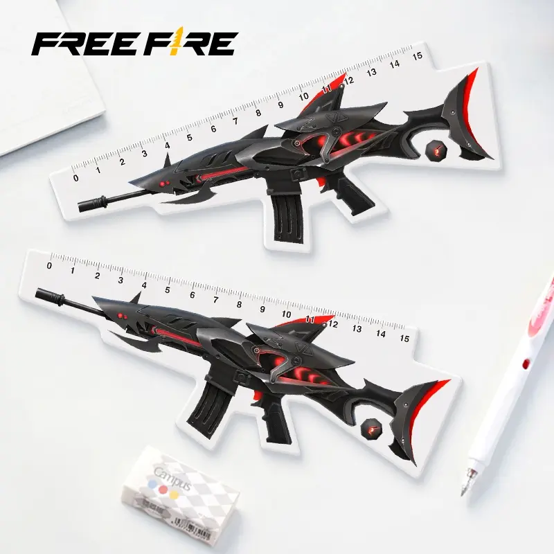 Mô hình Free Fire thước đo hình dạng PW-SCAR Thước Kẻ Học in 2 mặt ZD 1